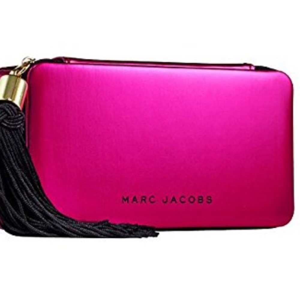Marc Jacobs Hot Pink Metallic Clutch with Black Tassel